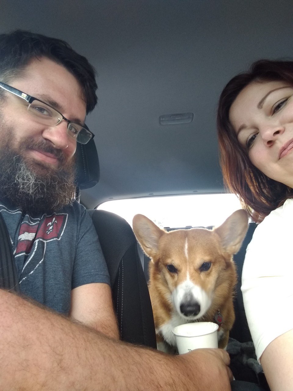 Scott and Lynn while traveling with our pup